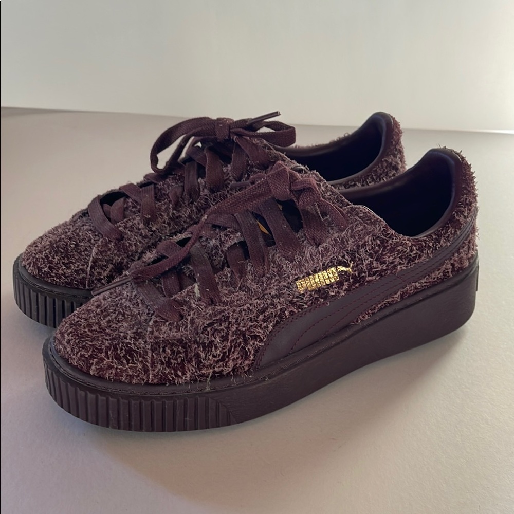 Puma Women's Fuzzy Burgundy Sneakers